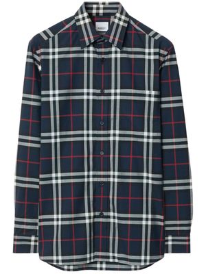 Burberry chemise en coton à carreaux - Bleu