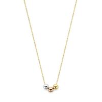 14k Tricolor Gouden Collier 42-45cm - Bolletjes, Gepolijst