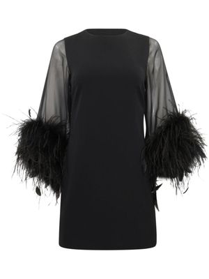 alice + olivia robe courte Izola à plumes - Noir