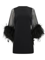 alice + olivia robe courte Izola à plumes - Noir - thumbnail