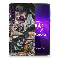 Motorola One Macro | Siliconen hoesje | met foto Badges