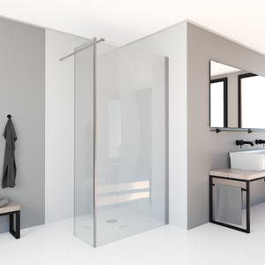 Douche zijwand SaniClear Redro | 40x200 cm | Helder glas | Rvs look beslag