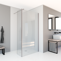 Douche zijwand SaniClear Redro | 40x200 cm | Helder glas | Rvs look beslag
