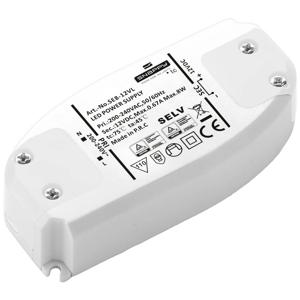 Dehner Elektronik SE 8-12VL LED-transformator Constante spanning 8 W 0.67 A 12 V/DC Geschikt voor meubels, Overbelastingsbescherming, Overspanning 1 stuk(s)