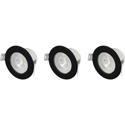 Sygonix SY-6418012 LED-inbouwlamp Set van 3 stuks LED LED 5.5 W Zwart