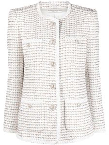 Alessandra Rich veste boutonnée à col rond - Blanc