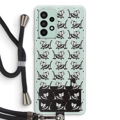 Zwarte poes: Samsung Galaxy A52s 5G Transparant Hoesje met koord