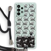 Zwarte poes: Samsung Galaxy A52s 5G Transparant Hoesje met koord