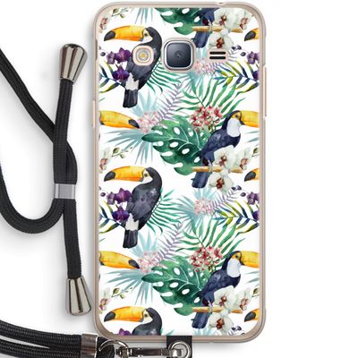 Tukans: Samsung Galaxy J3 (2016) Transparant Hoesje met koord