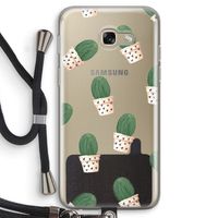 Cactusprint roze: Samsung Galaxy A5 (2017) Transparant Hoesje met koord