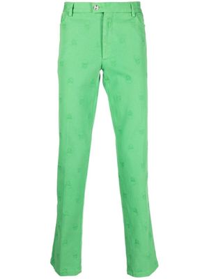 Philipp Plein pantalon droit à broderies - Vert