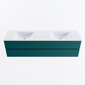 MONDIAZ VICA 180cm badmeubel onderkast Smag 4 lades. Wastafel CLOUD dubbel 2 kraangaten, kleur Talc.