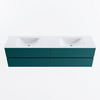 MONDIAZ VICA 180cm badmeubel onderkast Smag 4 lades. Wastafel CLOUD dubbel 2 kraangaten, kleur Talc.
