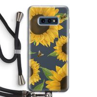 Sunflower and bees: Samsung Galaxy S10e Transparant Hoesje met koord
