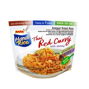 Mama Handi Rice - Instant Gebakken jasmijnrijst Thai Red Curry met garnalen - 10 zakjes