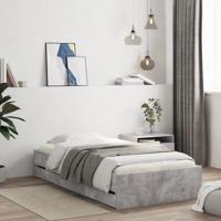 Bedframe met lades bewerkt hout betongrijs 90x200 cm