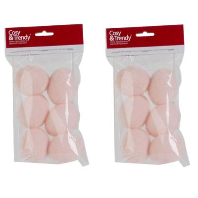 Cosy & Trendy Paaseieren - 24x stuks - roze - 6 cm - kunststof - paasversiering - paasdecoratie