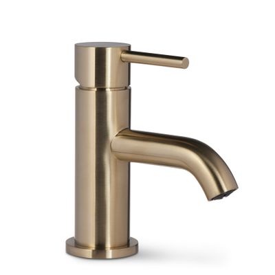 Fonteinkraan Blue Label Brondby Xl | Opbouw | Koudwater kraan | Laag model | 1-hendel | Rond | Geborsteld goud PVD