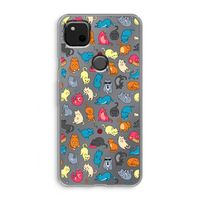 Kleurrijke katten: Google Pixel 4a Transparant Hoesje Kleurrijke katten: Google Pixel 4a Transparant Hoesje