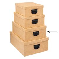 5Five Opbergdoos - opslag box - goudgeel - L35 x B26 x H14 cm - Stevig karton - Industrialbox