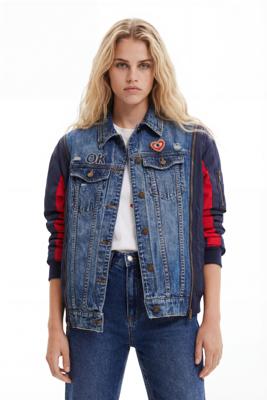 Hybride denim oversized bomberjack - BLUE - L Hybride denim oversized bomberjack - BLUE - L