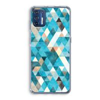 Gekleurde driehoekjes blauw: Motorola Moto G9 Plus Transparant Hoesje
