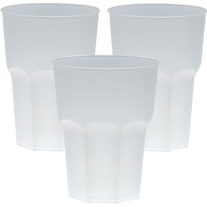 Drinkbekers - 12x stuks - onbreekbaar kunststof - wit - 480 ml