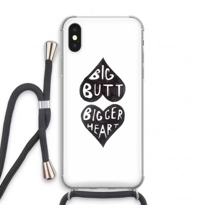 Big butt bigger heart: iPhone X Transparant Hoesje met koord
