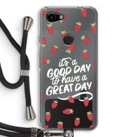 Don't forget to have a great day: Pixel 3a Transparant Hoesje met koord