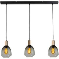Masterlight 3-lichts hanglamp - goud -Porto met Nicolette green glazen - 2711-05-02-100-3-14