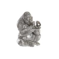 Decoratieve figuren DKD Home Decor Zilverkleurig Koloniaal Gorilla 38,5 x 33 x 43,5 cm