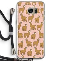 Alpacas: Samsung Galaxy S7 Edge Transparant Hoesje met koord Alpacas: Samsung Galaxy S7 Edge Transparant Hoesje met koord