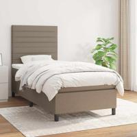 Boxspring met matras stof taupe 90x190 cm