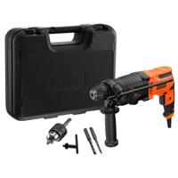 BLACK+DECKER BEHS01K 650W 1.4J SDS+ Boorhamer | Zijhandgreep | Dieptestop | 6mm en 8mm betonboor | Boorkopadapter | In koffer - BEHS01K-QS