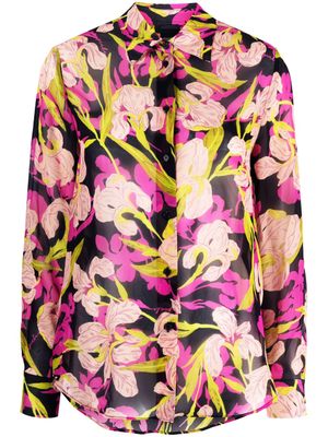 PINKO chemise fleurie à manches longues - Rose