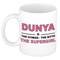 Naam cadeau mok/ beker Dunya The woman, The myth the supergirl 300 ml   -