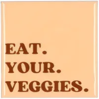Daan Kromhout Design tegeltje keramiek eat your veggies 10x10cm beige