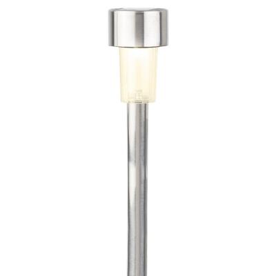 Lumineo Prikspot solar - 6x - LED - zilver - H36 cm - RVS