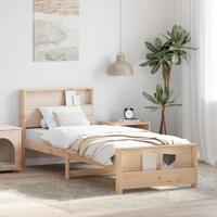 Bedframe met hoofdeinde Bruin 90 x 190 cm Bewerkt hout