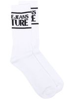 Versace Jeans Couture chaussettes en coton à logo intarsia - Blanc - thumbnail