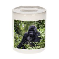 Dieren foto spaarpot gorilla 9 cm - gorilla apen spaarpotten jongens en meisjes