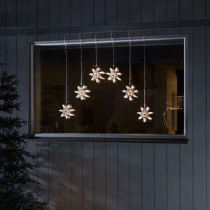 Konstsmide Lichtgordijn voor buiten - 6 sterren - 0.9 meter - Raamverlichting - Kerstverlichting