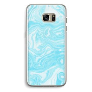 Waterverf blauw: Samsung Galaxy S7 Edge Transparant Hoesje
