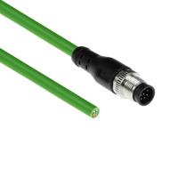 ACT SC3806 Industriële Sensorkabel | M12A 8-Polig Male naar Open End | Ultraflex TPE kabel | Afgeschermd | IP67 | Groen | 5 meter