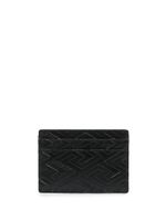 Versace porte-cartes en cuir à motif monogrammé embossé - Noir