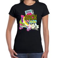 Verkleed T-shirt voor dames - back to the 90s - zwart - jaren 90 - foute party - carnaval - thumbnail