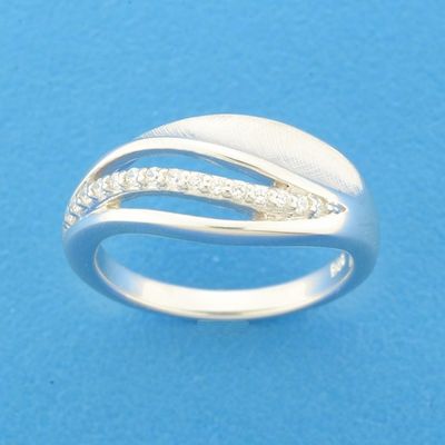 Ring Gescratcht Zirkonia Poli/mat