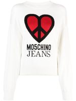 MOSCHINO JEANS pull en maille intarsia - Blanc