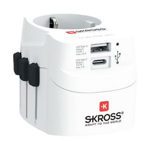 Skross Pro Light World-reisadapter met USB-C, USB-A - 1750W