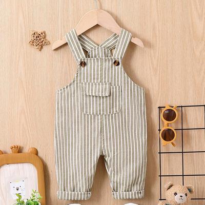 Baby Boy Plaid Print Flap Pocket Overall Jumpsuit, For Christmas Green / 12-18M